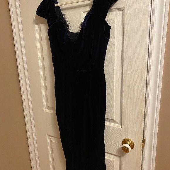 Baudelaire Wiggle Dress in Midnight Blue - La Femme En Noir - Size M - NWT - Picture 2 of 6